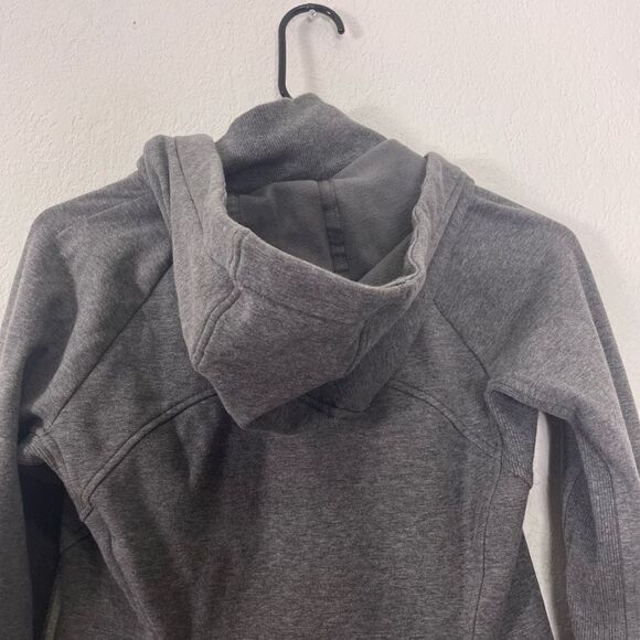 Athleta Grey Fleece Lined Hooded Zip Up Sweatshirt - Picture 5 of 7